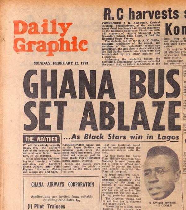 Former Ghana captain Malik Jabir recounts the burning of Ghana supporters' bus by irate Nigerian fans in 1973